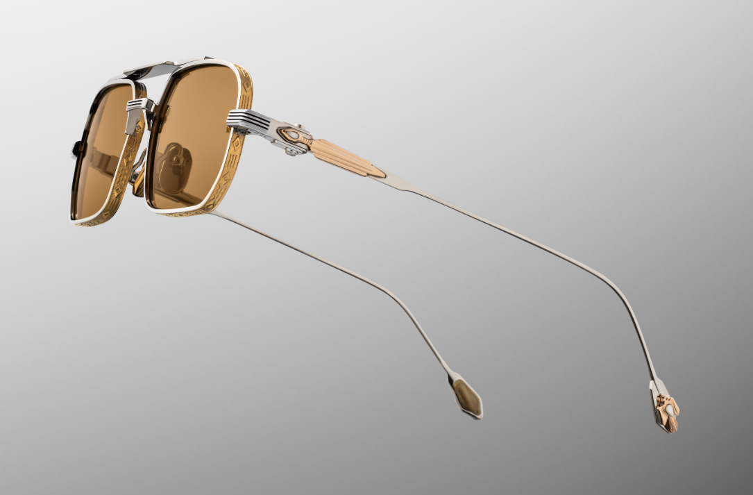 Sunglasses Model Deaver in Color Electrum With Dandelion lenses from Jacques Marie Mage's Last Frontier collection