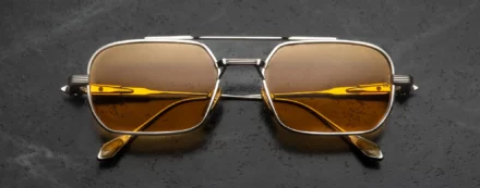 Sunglasses Model Deaver in Color Electrum With Dandelion lenses from Jacques Marie Mage's Last Frontier collection