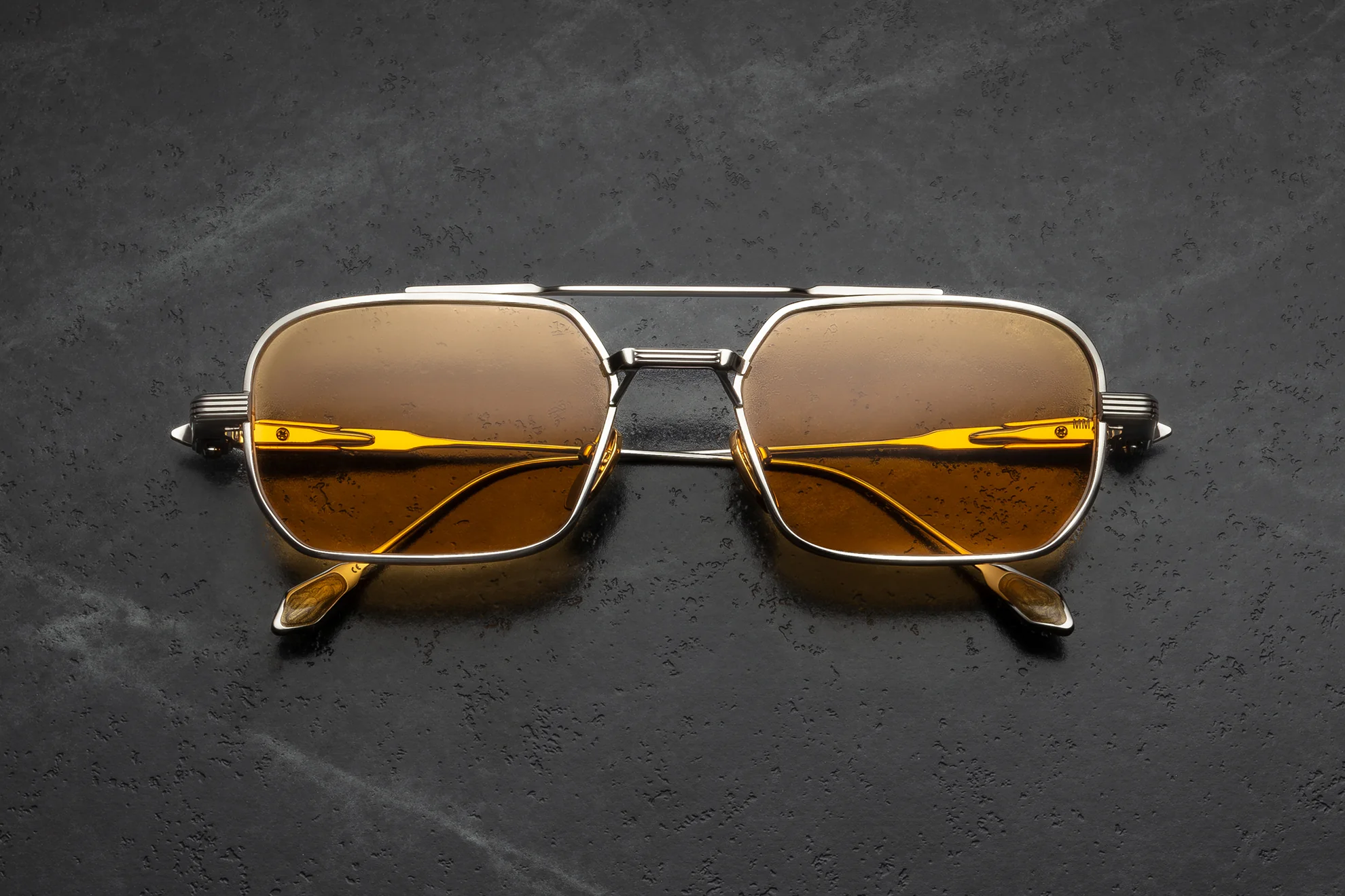 Sunglasses Model Deaver in Color Electrum With Dandelion lenses from Jacques Marie Mage's Last Frontier collection