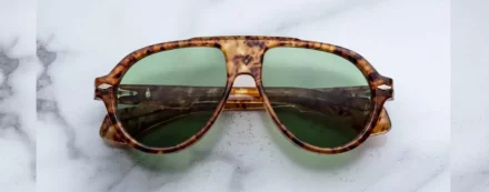 Sunglasses Model Donnybrook in color Vintage Tortoise with Vintage Green lenses from Jacques Marie Mage