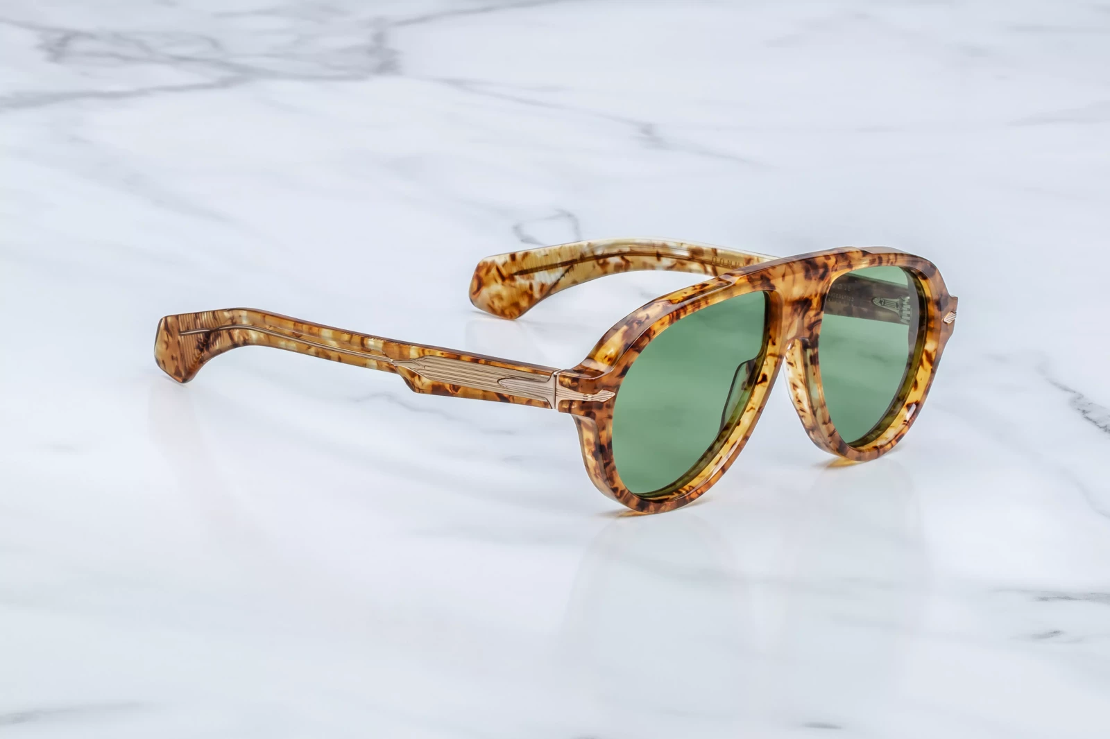 Sunglasses Model Donnybrook in color Vintage Tortoise with Vintage Green lenses from Jacques Marie Mage