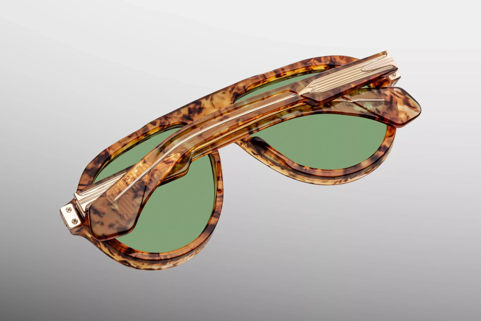 Sunglasses Model Donnybrook in color Vintage Tortoise with Vintage Green lenses from Jacques Marie Mage