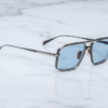 Sunglasses Model Earl in Color Antique Silver with Blue Gradient lenses from Jacques Marie Mage