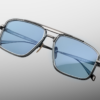 Sunglasses Model Earl in Color Antique Silver with Blue Gradient lenses from Jacques Marie Mage