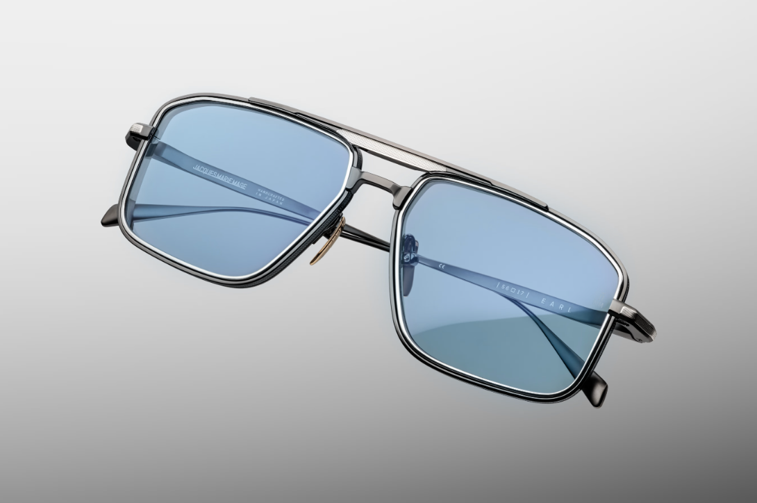 Sunglasses Model Earl in Color Antique Silver with Blue Gradient lenses from Jacques Marie Mage