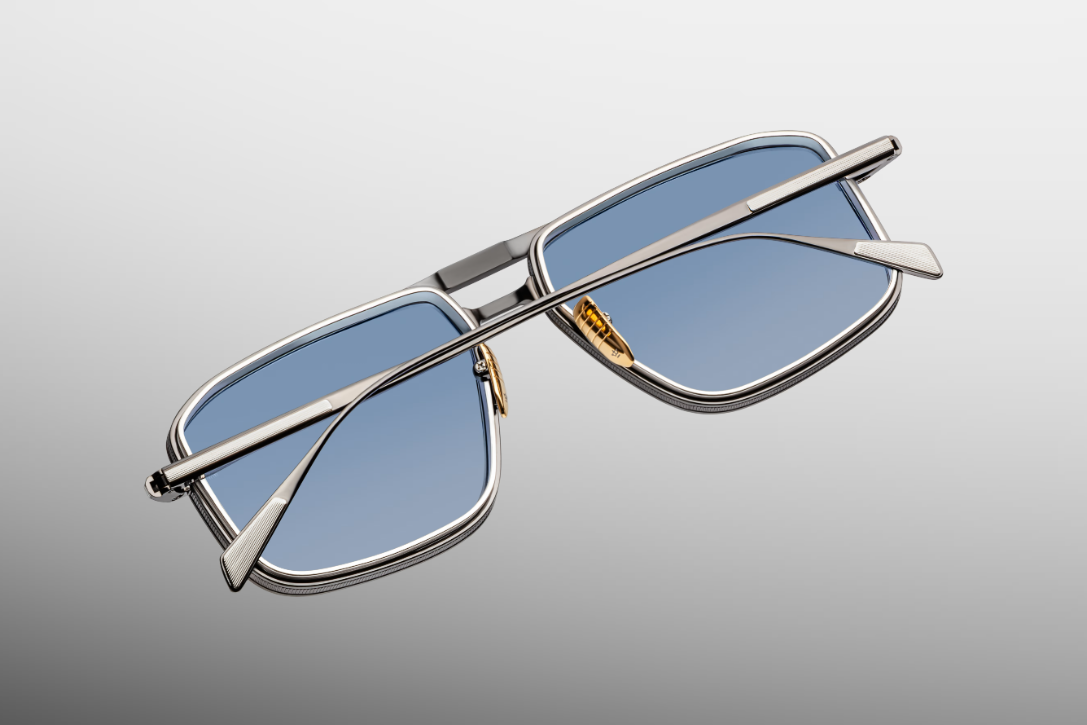 Sunglasses Model Earl in Color Antique Silver with Blue Gradient lenses from Jacques Marie Mage
