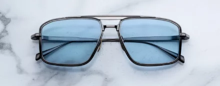 Sunglasses Model Earl in Color Antique Silver with Blue Gradient lenses from Jacques Marie Mage