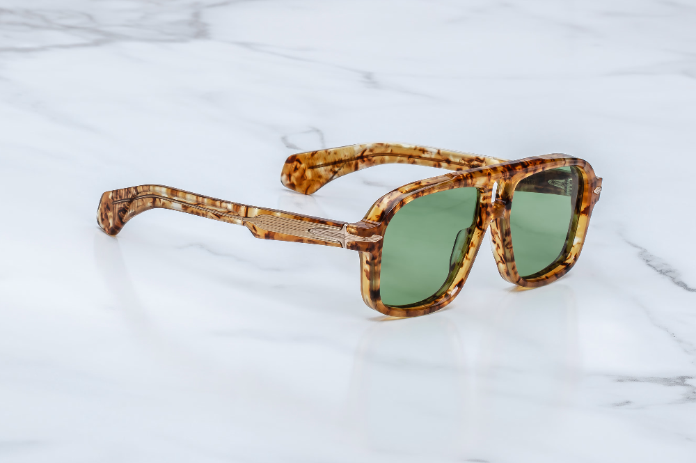 Sunglasses Model Elkhart in Color Vintage Tortoise with Vintage Green lenses from Jacques Marie Mage