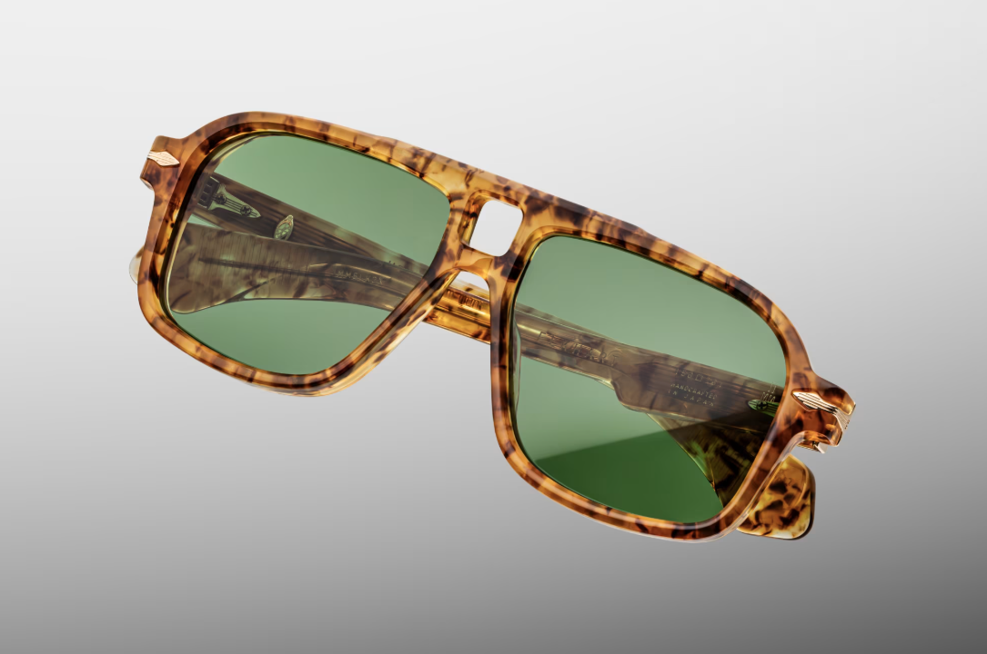 Sunglasses Model Elkhart in Color Vintage Tortoise with Vintage Green lenses from Jacques Marie Mage