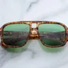Sunglasses Model Elkhart in Color Vintage Tortoise with Vintage Green lenses from Jacques Marie Mage