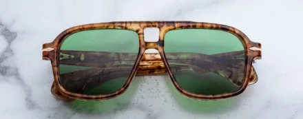Sunglasses Model Elkhart in Color Vintage Tortoise with Vintage Green lenses from Jacques Marie Mage