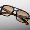 Sunglasses Model Evans in Color Noir 15 With Brass gradient lenses from Jacques Marie Mage