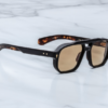 Sunglasses Model Evans in Color Noir 15 With Brass gradient lenses from Jacques Marie Mage