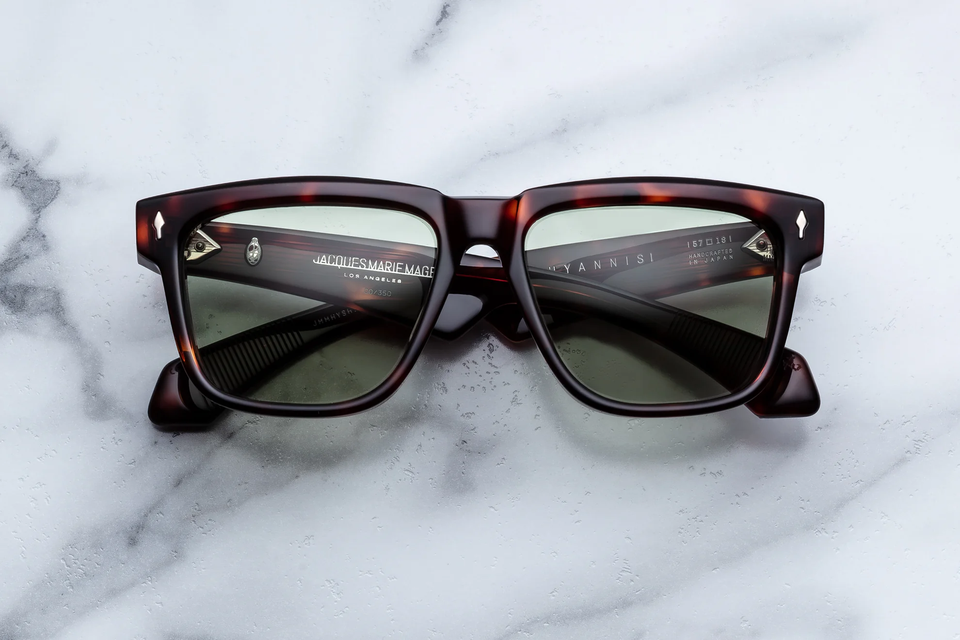 Sunglasses Model Hyannis in Color Tenace with Light Bottle Green lenses from Jacques Marie Mahge