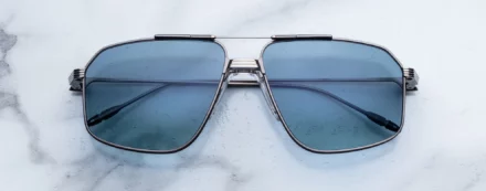 Sunglasses Model Jagger in Color Antique Silver with Blue Gradient lenses from Jacques Marie Mage
