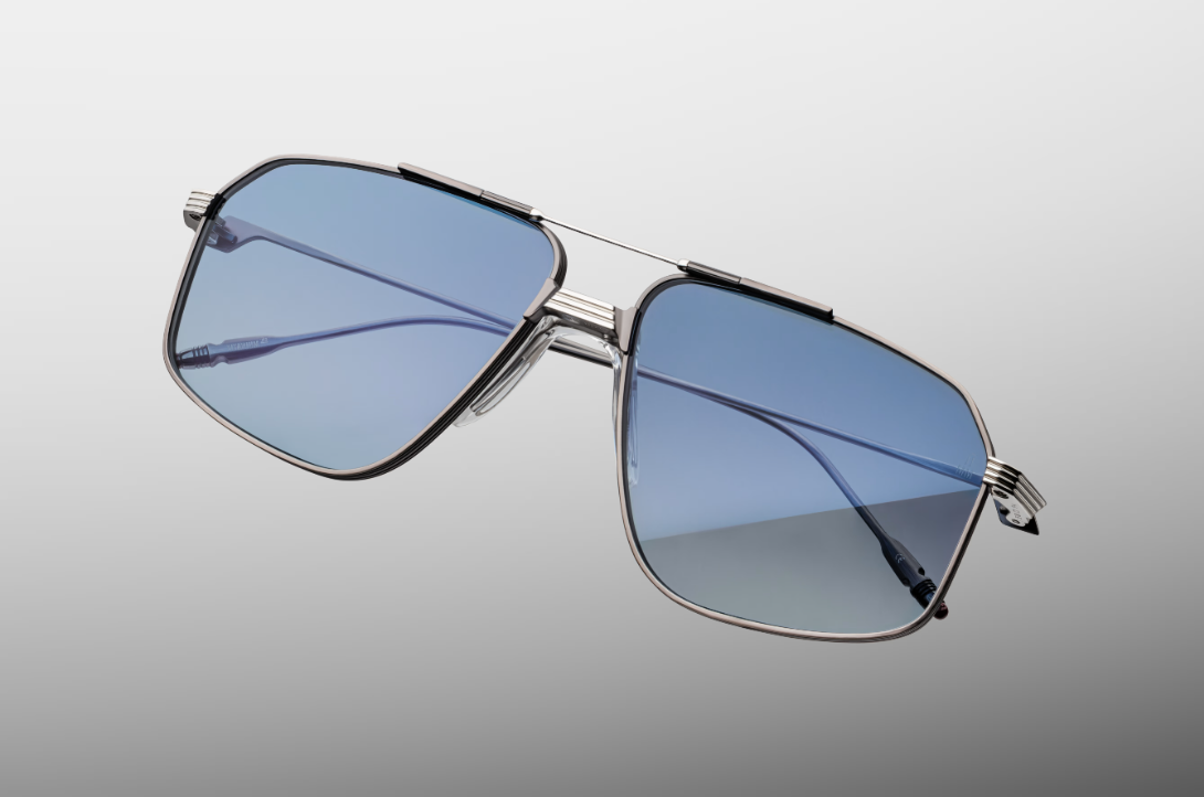 Sunglasses Model Jagger in Color Antique Silver with Blue Gradient lenses from Jacques Marie Mage