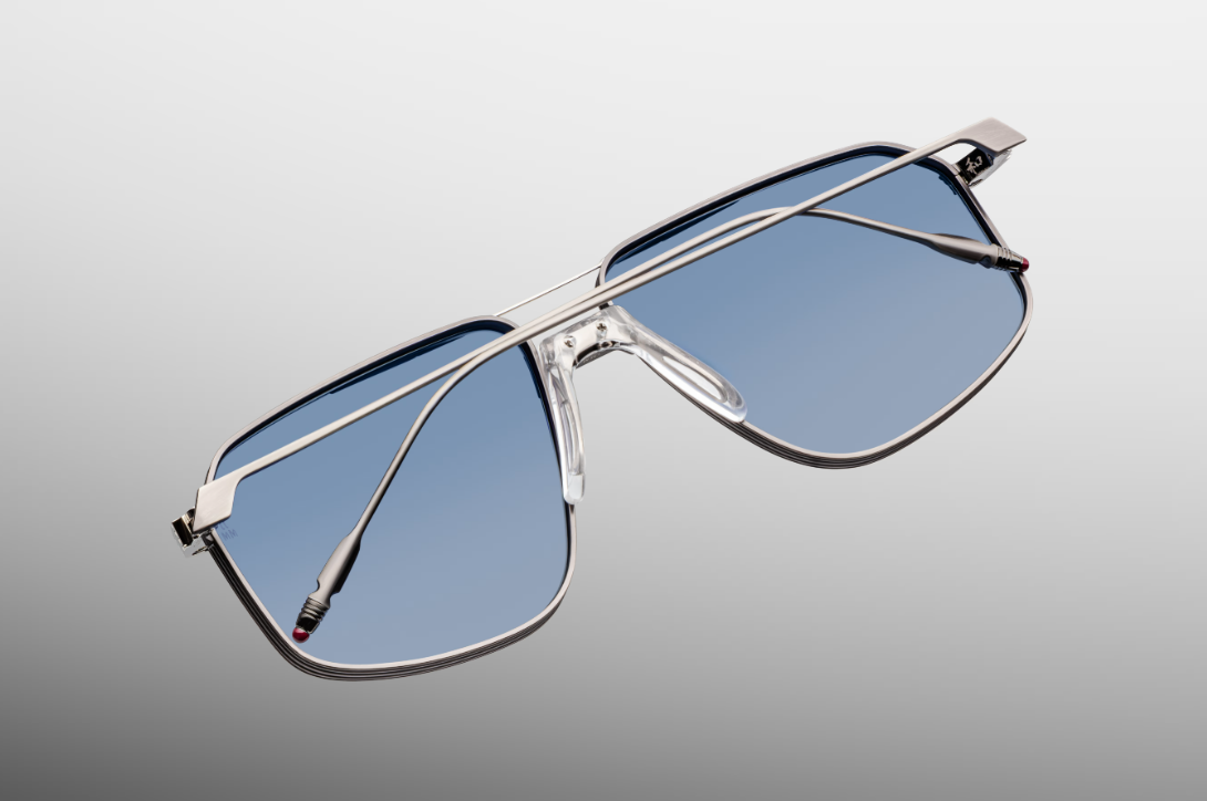 Sunglasses Model Jagger in Color Antique Silver with Blue Gradient lenses from Jacques Marie Mage
