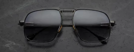 Sunglasses Model Labarge in Color Corbeau with Sumi Gradient lenses from Jacques Marie Mage's last frontier collection