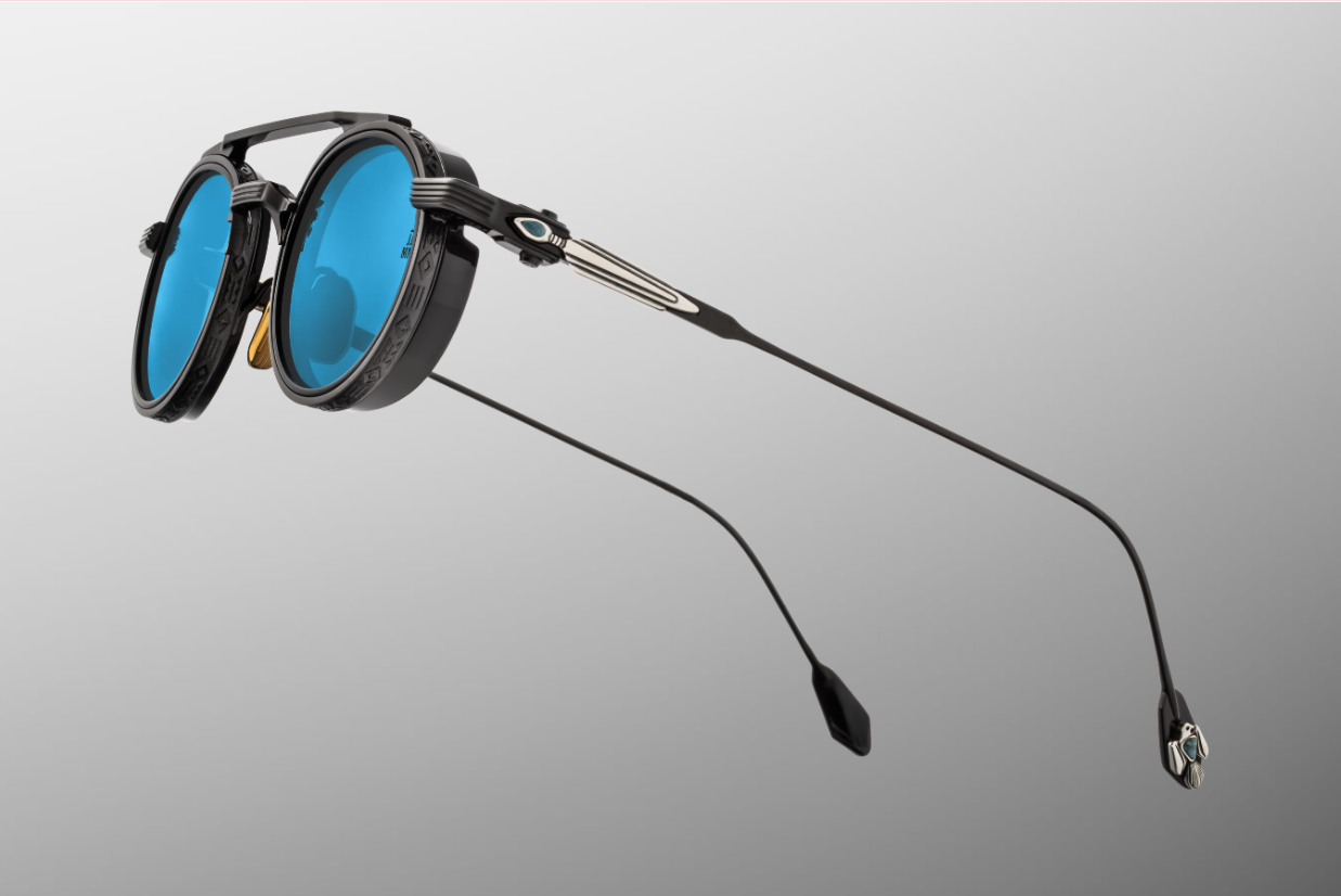 Sunglasses Model Livingston in Color Electrum with Dandelion lenses from Jacques Marie Mage's Last Frontier special collection