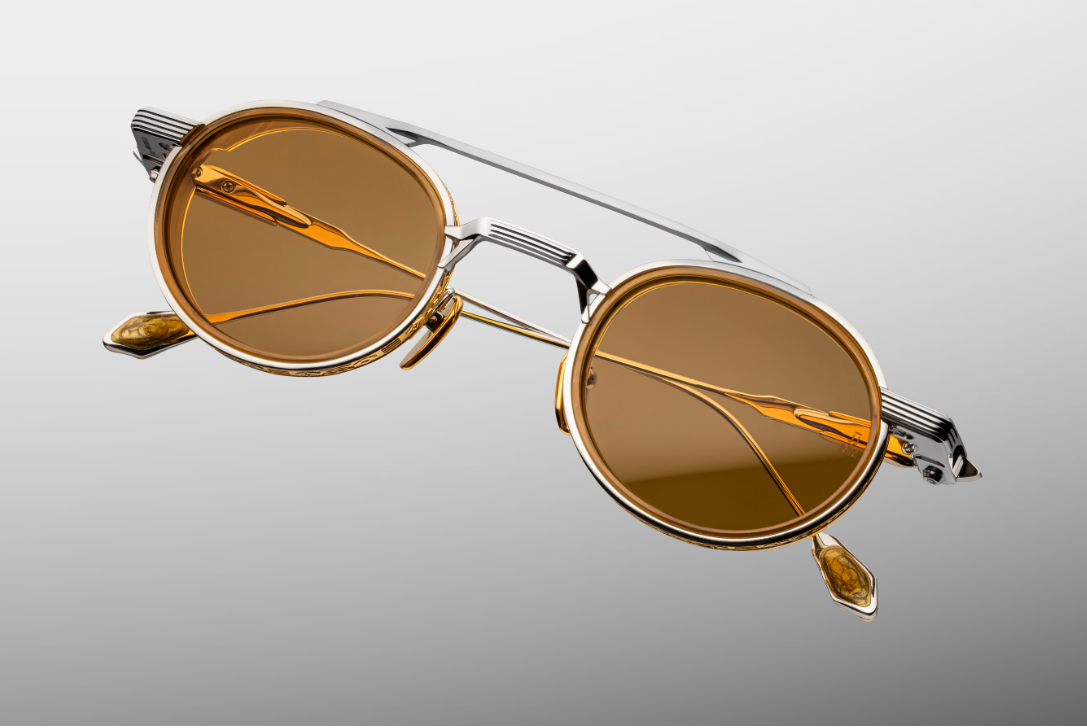 Sunglasses Model Livingston in Color Electrum with Dandelion lenses from Jacques Marie Mage's Last Frontier special collection