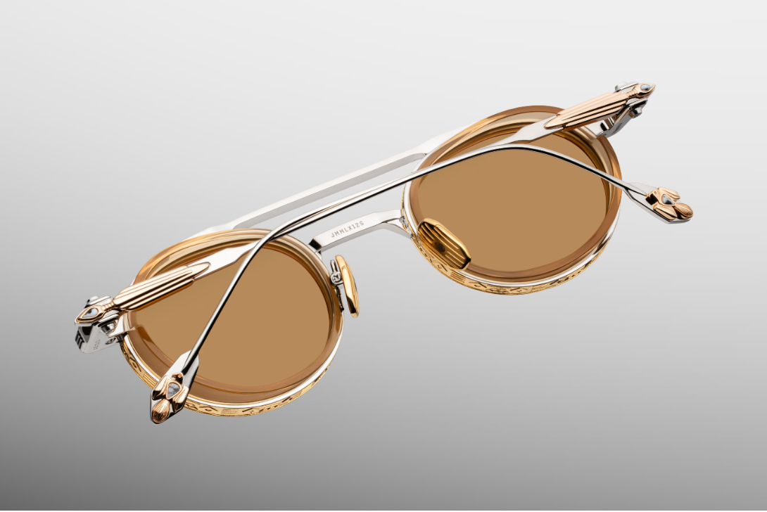 Sunglasses Model Livingston in Color Electrum with Dandelion lenses from Jacques Marie Mage's Last Frontier special collection