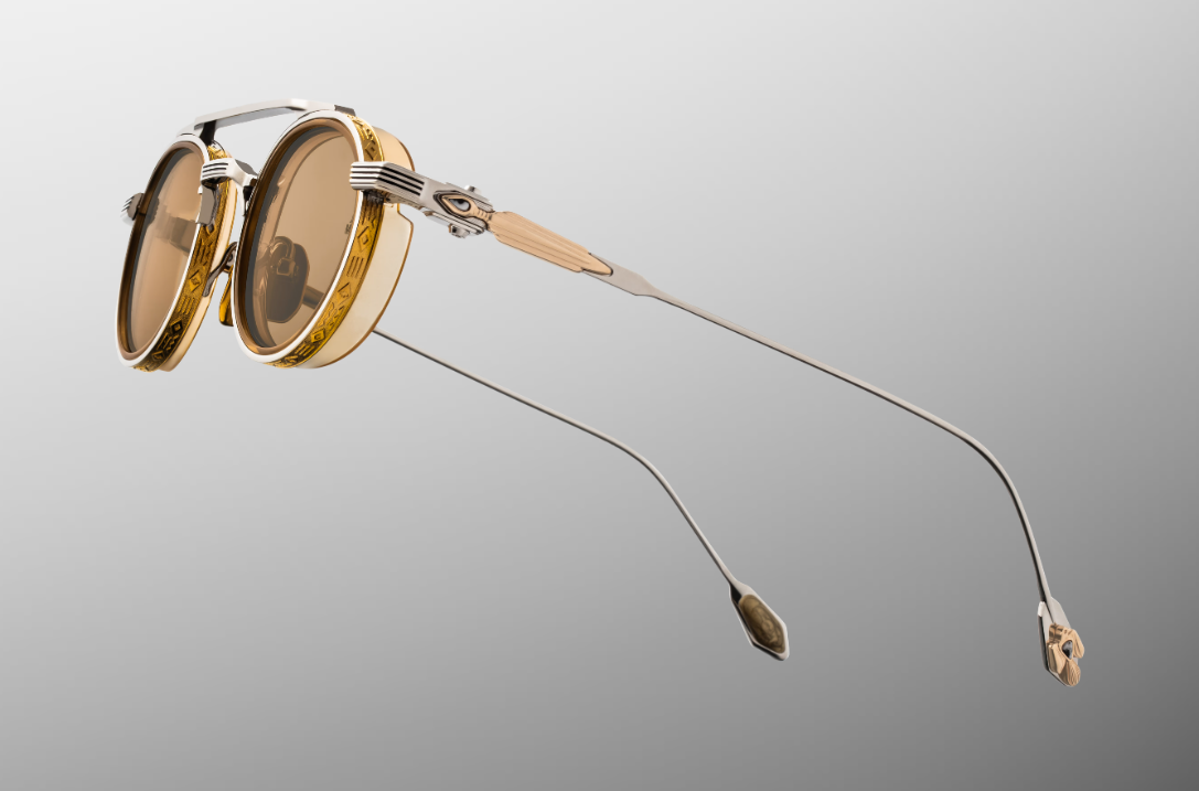 Sunglasses Model Livingston in Color Electrum with Dandelion lenses from Jacques Marie Mage's Last Frontier special collection