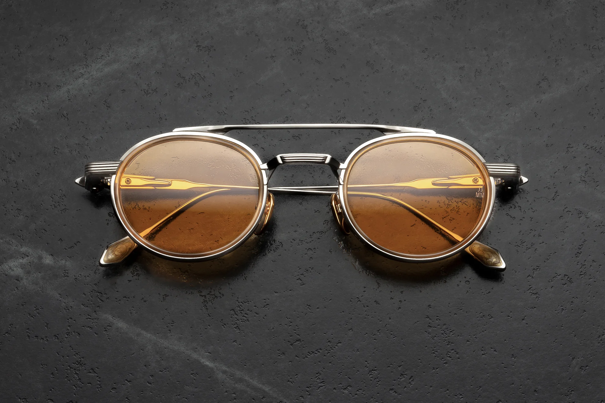 Sunglasses Model Livingston in Color Electrum with Dandelion lenses from Jacques Marie Mage's Last Frontier special collection