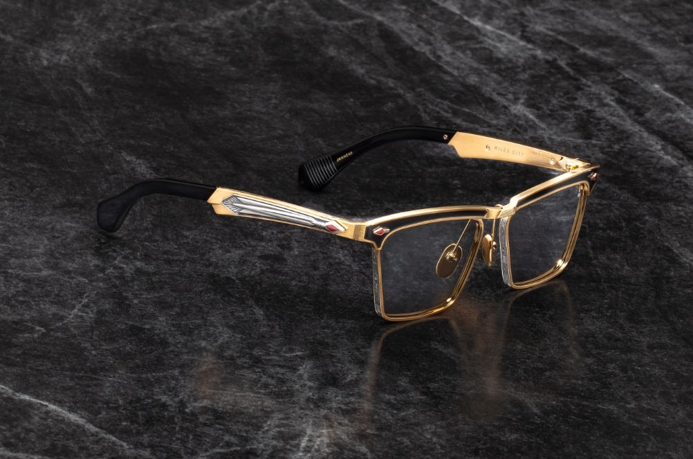 Sunglasses Model Miles-City in Color Gold with Gray lenses from Jacques Marie Mage's Last Frontier Special collection