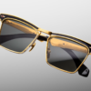 Sunglasses Model Miles-City in Color Gold with Gray lenses from Jacques Marie Mage's Last Frontier Special collection