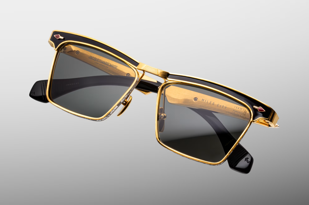 Sunglasses Model Miles-City in Color Gold with Gray lenses from Jacques Marie Mage's Last Frontier Special collection