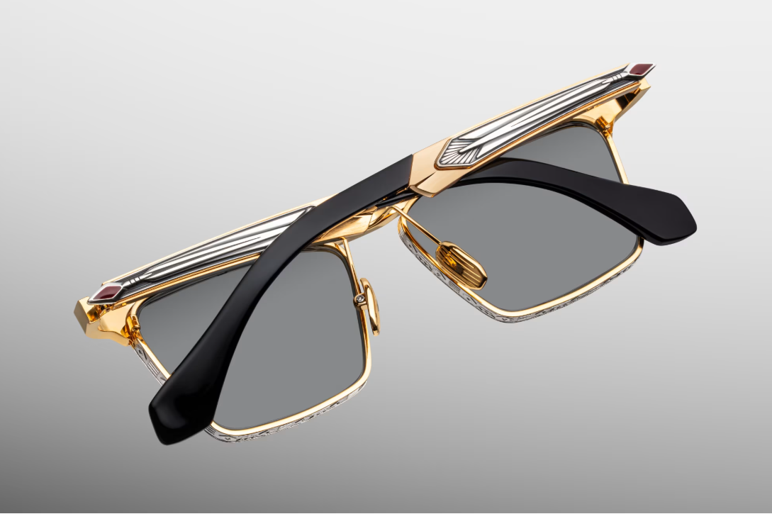 Sunglasses Model Miles-City in Color Gold with Gray lenses from Jacques Marie Mage's Last Frontier Special collection