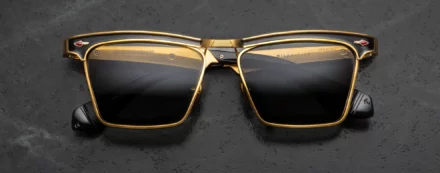 Sunglasses Model Miles-City in Color Gold with Gray lenses from Jacques Marie Mage's Last Frontier Special collection