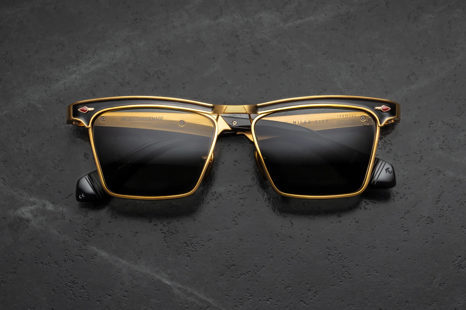 Sunglasses Model Miles-City in Color Gold with Gray lenses from Jacques Marie Mage's Last Frontier Special collection