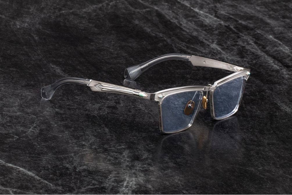 Sunglasses Model Miles-City in Color Silver with Serene Blue lenses from Jacques Marie Mage's Last Frontier Special collection
