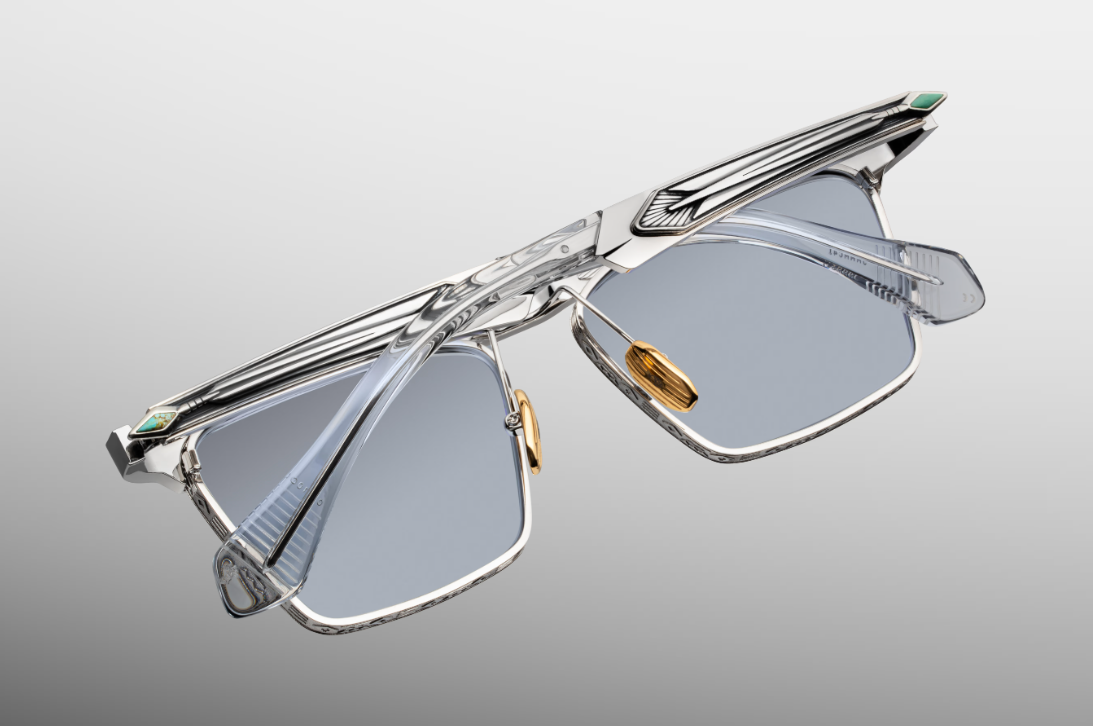 Sunglasses Model Miles-City in Color Silver with Serene Blue lenses from Jacques Marie Mage's Last Frontier Special collection