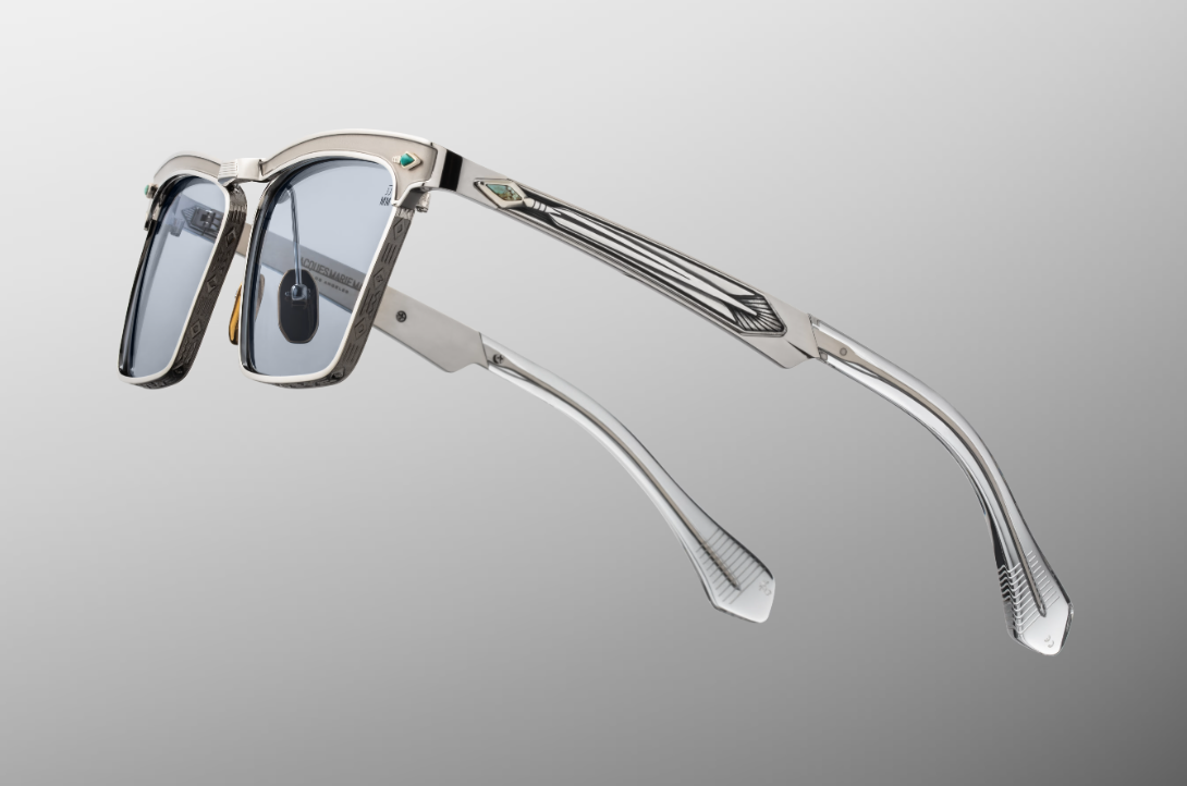 Sunglasses Model Miles-City in Color Silver with Serene Blue lenses from Jacques Marie Mage's Last Frontier Special collection