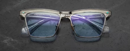 Sunglasses Model Miles-City in Color Silver with Serene Blue lenses from Jacques Marie Mage's Last Frontier Special collection