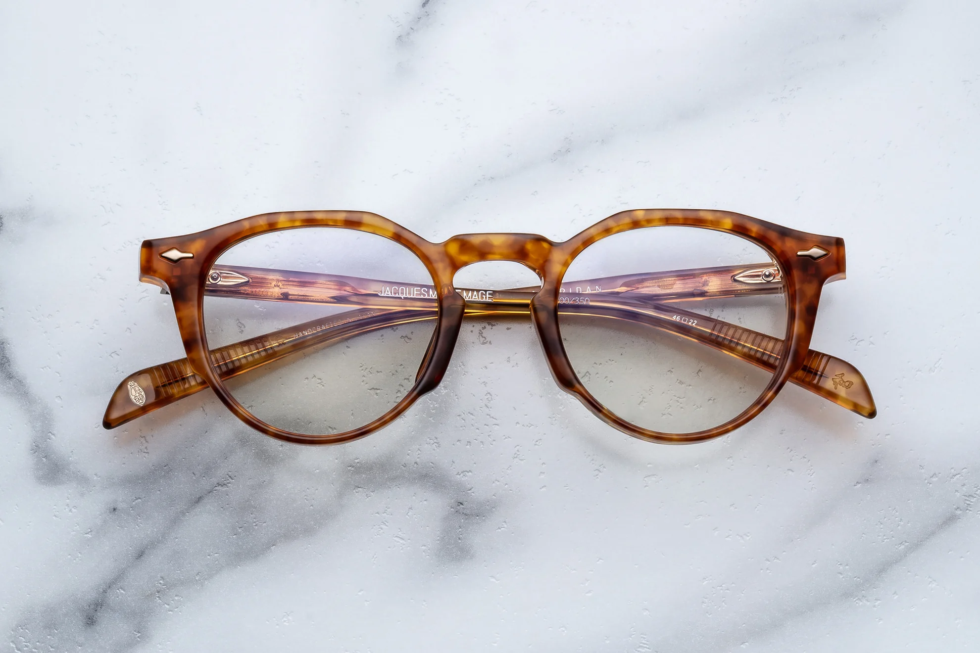 Optical Frame Model Sheridan in Color Camel with Superlight bronze lenses from Jacques Marie Mage