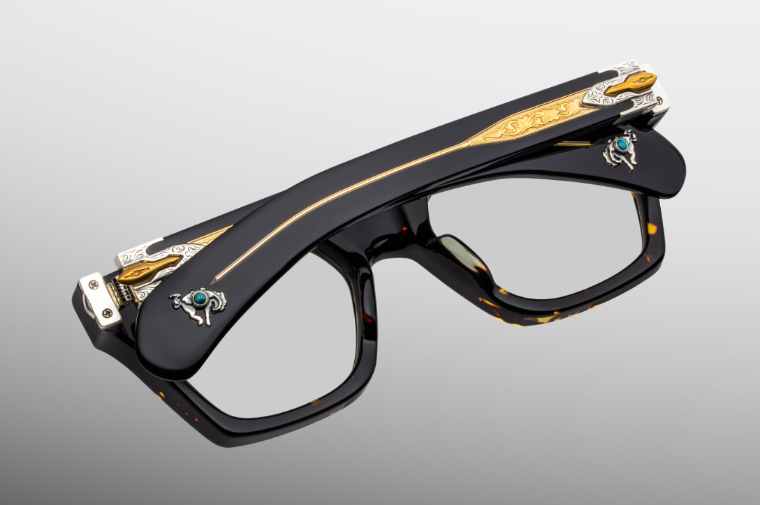 Sunglasses Model Sterett in Color Castor with Superlight Green lenses from Jacques Marie Mage's Last Frontier Special collection