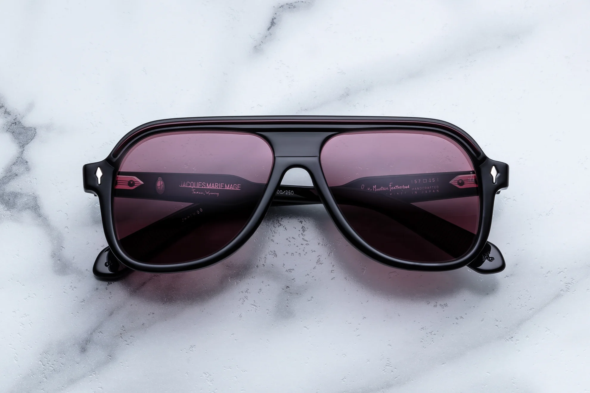 Sunglasses Model Teewinot in color Black with Mahogany lenses from Jacques Marie Mage