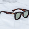 Sunglasses Model Ava in Color Tenace with Clear Green lenses from Jacques Marie Mage