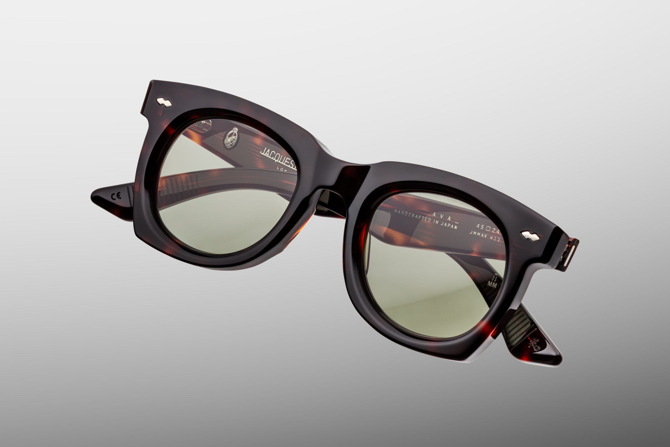Sunglasses Model Ava in Color Tenace with Clear Green lenses from Jacques Marie Mage