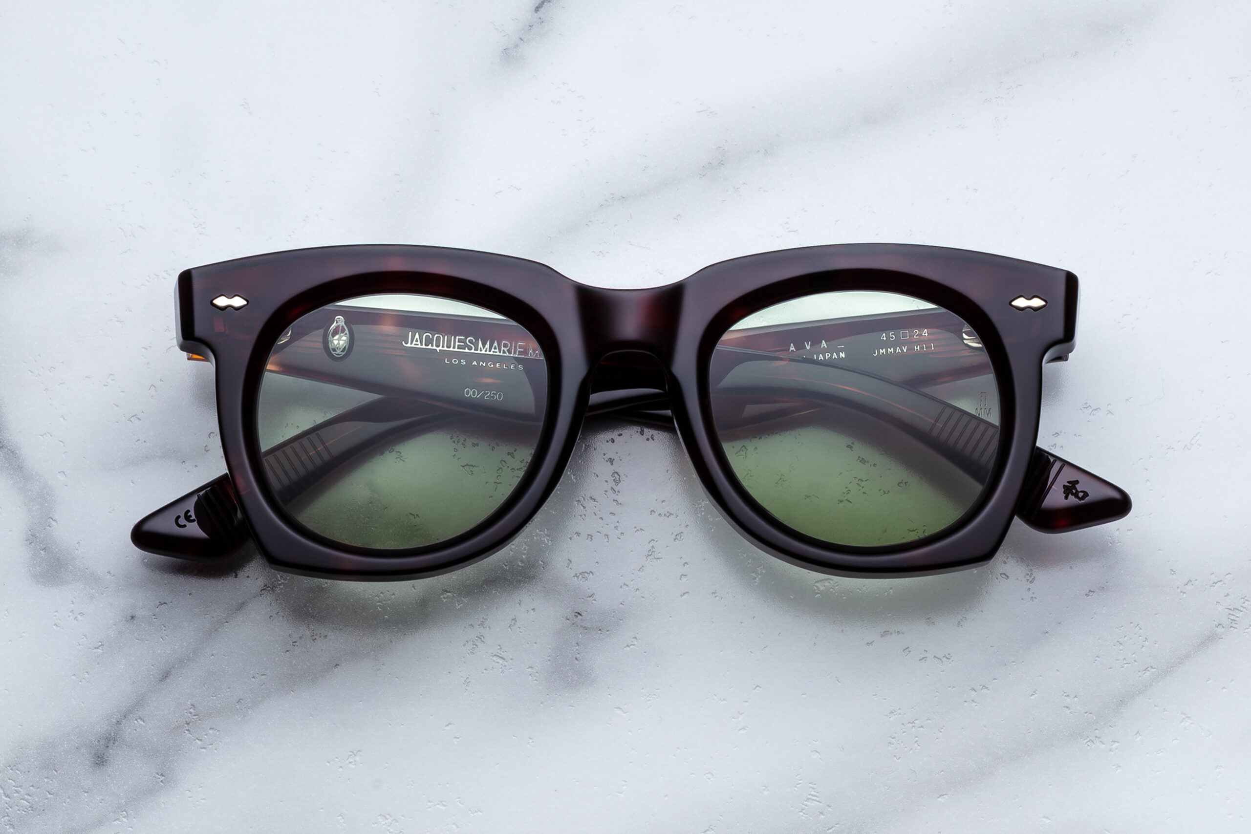 Sunglasses Model Ava in Color Tenace with Clear Green lenses from Jacques Marie Mage