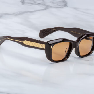 Sunglasses Model Corniche in Color Walnut with Orange lenses from Jacques Marie Mage