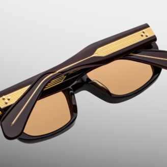 Sunglasses Model Corniche in Color Walnut with Orange lenses from Jacques Marie Mage