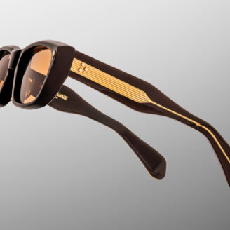 Sunglasses Model Corniche in Color Walnut with Orange lenses from Jacques Marie Mage