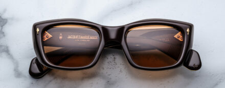 Sunglasses Model Corniche in Color Walnut with Orange lenses from Jacques Marie Mage