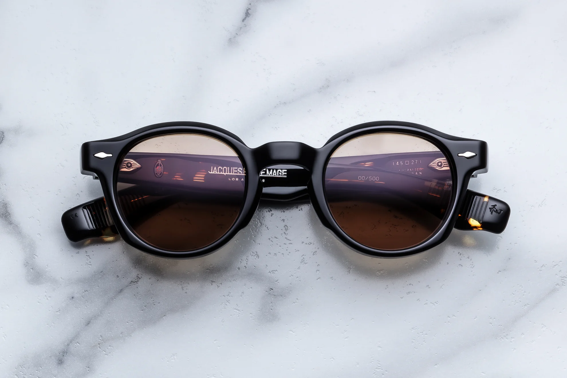 Sunglasses Model Felix in Color Noir 9 with Dark Tuscan lenses from Jacques Marie Mage
