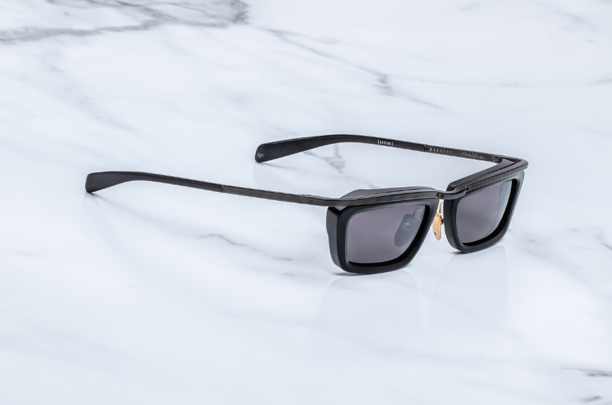 Sunglasses Model Gaspard in color Vanta with Ultra Black Mirror lenses from Jacques Marie Mage
