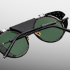 Sunglasses Model glacier in Color Black with Green lenses from Jacques Marie Mage